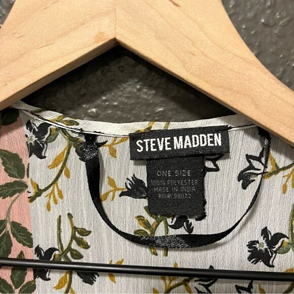 Steve Madden womens Ruffle Duster Printed Kimono With Tie Closure - Picture 10 of 10